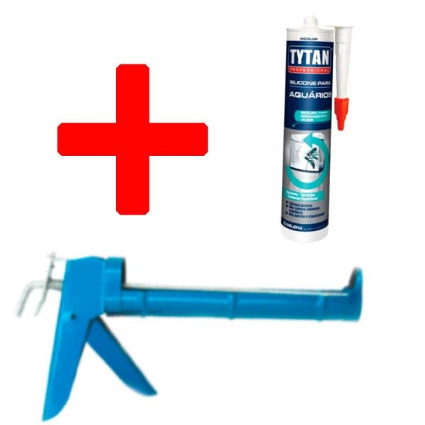 Combo1 Reparo - 1 Silicone Para Aquário Tytan + Aplicador - 4