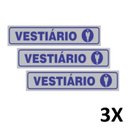 Ver imagem 1 de Kit 3 Placa Sinalização Portas Vestiário Masculino 25cmx5cm