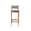 Ver imagem 3 de Kit 4 Banquetas Madeira Mel Barzinho com Encosto Estofado:Mel com Linho Cinza