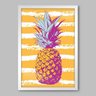 Quadro Abacaxi Pop Art Negativo - 45x30cm - Moldura Caixa Branco - 1