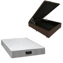 Ver imagem 1 de Cama Box Baú Blindada com Colchão Riviera Molas Ensacadas 25cm:corino Marrom/casal