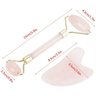 Jade Rolo Facial Premium Rose Quartz Rolo Facial Gua Sha Ferramentas de Raspagem Anti Envelhecimento - 3
