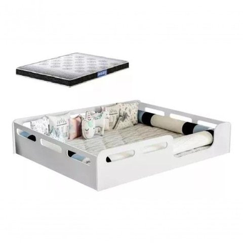 Cama Casal Montissoriana Encanto 100% Mdf Branca