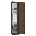 Ver imagem 5 de Guarda Roupa Armário Roupeiro de Canto Star 1 Porta 1 Prateleira Quarto Amêndoa e Off White
