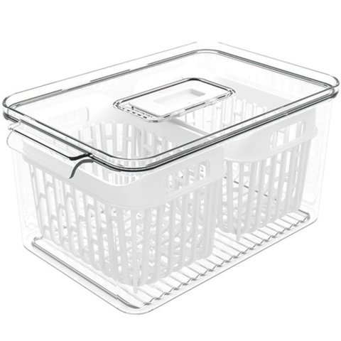 Organizador de Geladeira 3,2l 2 Cestos Escorredor Dry Coza a