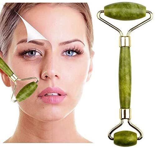 Massageador facial Jade Roller, massageador facial de jade, massageador de rosto, pescoço e olho, fe - 1