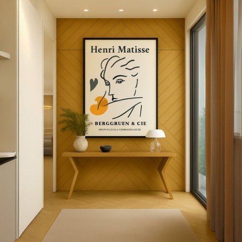 Quadro Canvas Henri Matisse Linha 70x50cm Mold Branca