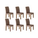 Ver imagem 1 de Kit 6 Cadeiras Sala Jantar Jade 6 Un Imbuia Suede Capuccino Rufato