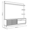 Ver imagem 5 de Estante Home Campeche 2,00m para Tv Freijo/off White Matte - Colibri