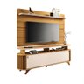 Conjunto Painel Curv para Tv até 70 Polegadas e Bancada Alba Cinamomo/off White G26 - Hb Móveis - 2