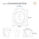 Ver imagem 2 de Assento Sanitário Fechamento Lento Convencional Oval Branco para Louça Hervy