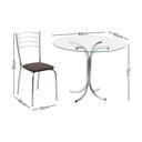 Ver imagem 2 de Conjunto Mesa de Jantar Redonda com Vidro 80cm com 4 Cadeiras Multimóveis CR50138 Marrom
