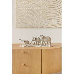 Escultura Familia de Elefantes com Base em Polirresina Mart:cinza - 2