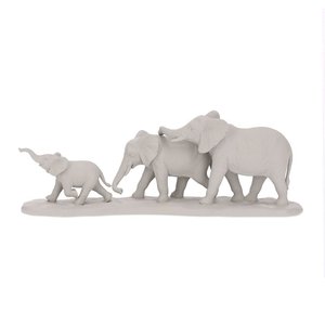 Escultura Familia de Elefantes com Base em Polirresina Mart:cinza