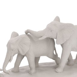 Escultura Familia de Elefantes com Base em Polirresina Mart:cinza - 4