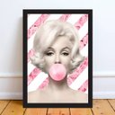 Ver imagem 2 de Quadro Marilyn Bubble Gum Floral 24x18cm:Madeira branca