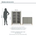 Ver imagem 3 de Kit Cristaleira com Buffet Bend Frisado Principal Incolar Grigio Metal Dourado