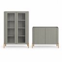 Ver imagem 2 de Kit Cristaleira com Buffet Bend Frisado Principal Incolar Grigio Metal Dourado