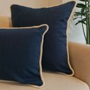 Ver imagem 4 de Capa de Almofada Atelier Cordão Retangular Azul Marinho 50x30