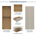 Ver imagem 4 de Guarda-Roupa 2 Módulos 2 Portas 3 Prateleiras 3 Gavetas Frame CabeCasa MadeiraOriginals