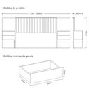 Ver imagem 3 de Cabeceira Sampa Extensível Ripada com Mesas de Cabeceira para Cama Casal Queen King Quarto Cinamomo