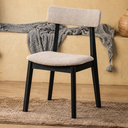 Ver imagem 4 de Kit 4 Cadeiras de Jantar Alice Madeira Preta Boucle Bege