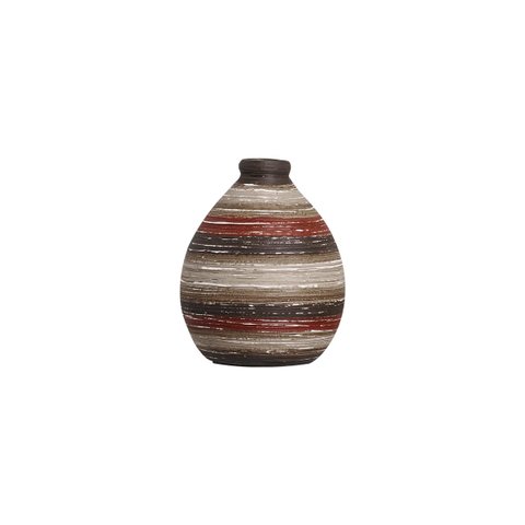 Vasinho de Cerâmica Pequeno para Decoração de Rack Oasis G Vermelho e Marrom