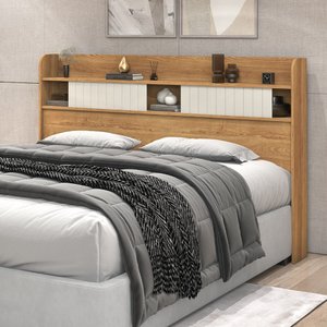 Cabeceira Dubai Mdf Organização Prateleiras Vários Tamanhos Cores:solteiro/bege