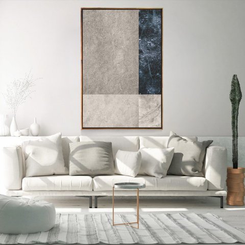 Quadro Decorativo Vertical Abstrato Texturas com Moldura e Sem Vidro 80X120