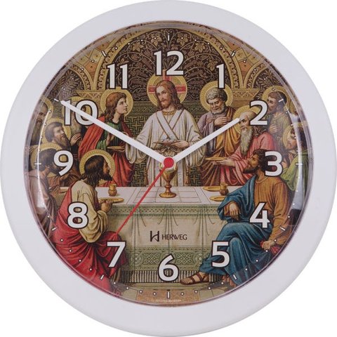 Relógio de Parede - Herweg-santa Ceia - Branco - 26 Cm-6697