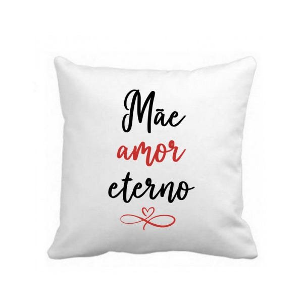 Almofada Travesseiro Branca 45X45 Mãe Amor Eterno:Liso/Branco - 1