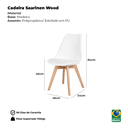 Ver imagem 3 de Kit 4 Cadeiras Saarinen Leda Brancas Estofadas para Sala de Jantar e Cozinha