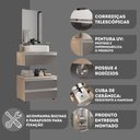 Ver imagem 5 de Conjunto Gabinete Banheiro Creta 60cm (gabinete+espelheira+cuba) Madeirado Cinza