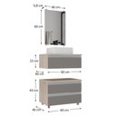 Ver imagem 2 de Conjunto Gabinete Banheiro Creta 60cm (gabinete+espelheira+cuba) Madeirado Cinza