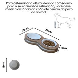 Comedouro Bebedouro Duplo Mdf Cães e Gatos - 2