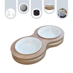 Comedouro Bebedouro Duplo Mdf Cães e Gatos - 1