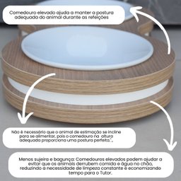 Comedouro Bebedouro Duplo Mdf Cães e Gatos - 3