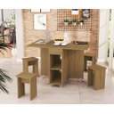 Ver imagem 2 de Mesa Dobravel Jantar 1.20 4 Banquetas Jade Basoto Brasil