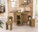 Ver imagem 2 de Mesa Dobravel Jantar 1.20 4 Banquetas Jade Basoto Brasil