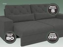 Ver imagem 2 de Sofá 5 Lugares Net Royale Assento Retrátil e Reclinável 2,50m (L) - Netsofas - Grafite