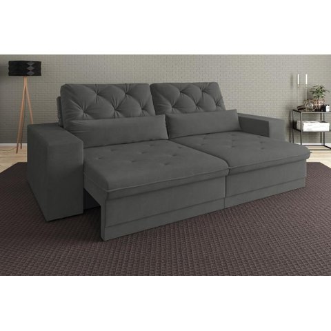 Sofá 5 Lugares Net Royale Assento Retrátil e Reclinável 2,50m (L) - Netsofas - Grafite