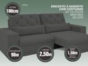 Ver imagem 5 de Sofá 5 Lugares Net Royale Assento Retrátil e Reclinável 2,50m (L) - Netsofas - Grafite
