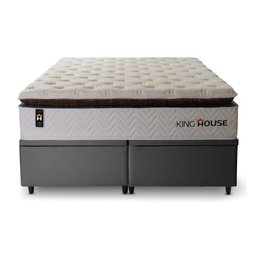 Conjunto Box Baú Super King New York Cinza 193x203x80 c/ Molas Ensacadas - 5