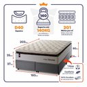 Ver imagem 3 de Conjunto Box Baú Super King New York Cinza 193x203x80 C/ Molas Ensacadas