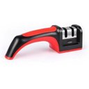 Ver imagem 3 de Afiador / Amolador De Facas Triplo Com Cabo Preto Vermelho