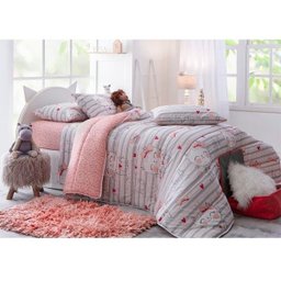 Kit Cobre Leito Colcha Solteiro 2 Peças Meow Happy Day - 1