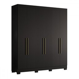 Guarda-roupa Casal Dakota 6 Portas 2 Gavetas Preto - Olivar Móveis - 2 Guarda-roupa Casal Dakota 6 Portas 2 Gavetas Preto - Olivar Móveis - 2