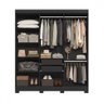 Guarda-roupa Casal Dakota 6 Portas 2 Gavetas Preto - Olivar Móveis - 3