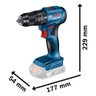 Combo Kit Parafusadeira/furadeira Gsb 185-li+chave de Impacto Gdr 18v-200 Bivolt Brushless Bosch com - 3