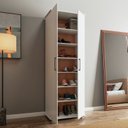 Ver imagem 6 de Sapateira para Quarto 2 Portas 6 Prateleiras Branco